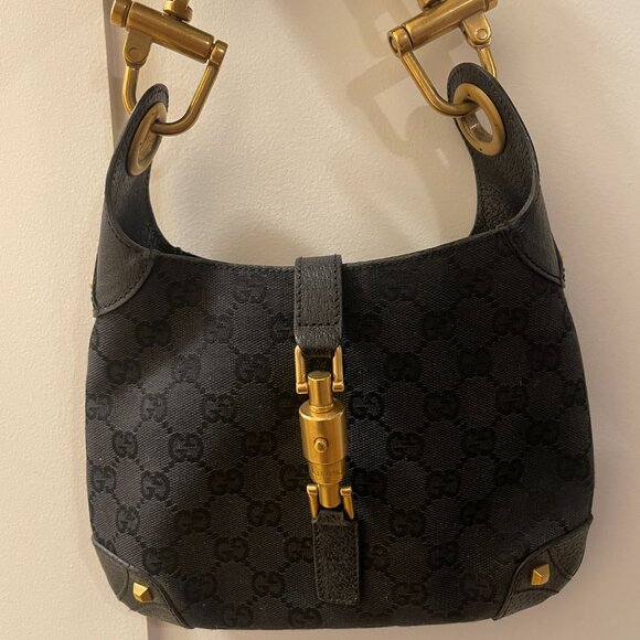 Vintage Gucci GG Canvas Piston Jackie Bag - Black - Picture 4 of 5